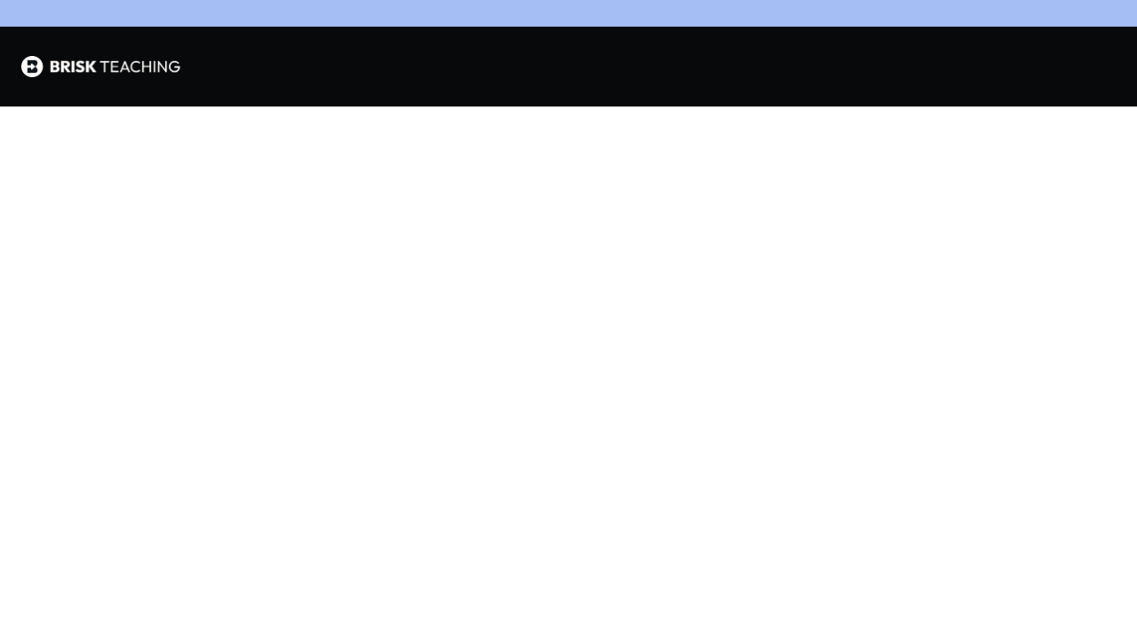 A screenshot of the Brisk Teaching website, a tool for AI-driven content creation within common teaching platforms.