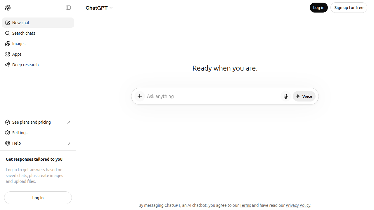 A screenshot of the ChatGPT interface, an example of a large language model generating human-like text based on user prompts.