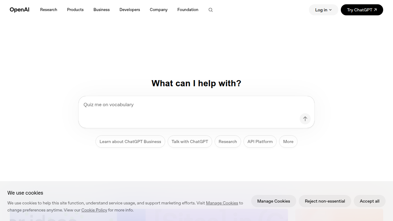 OpenAI's platform, a leader in generative AI, offering API access to its powerful models.