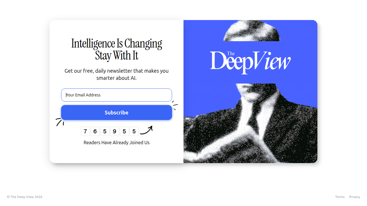 Screenshot of the signup page for The AI Newsletter Worth Reading, offering daily AI updates.