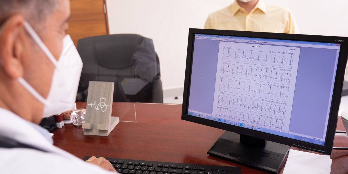 A medical professional clearly explaining health results to a patient, highlighting the human element in care.