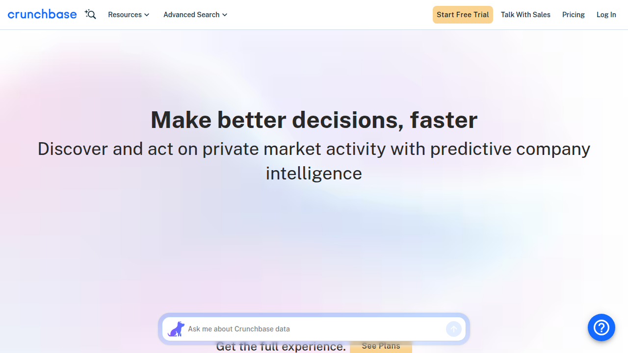 The Crunchbase platform provides comprehensive data and investor matching tools for startups and VCs.