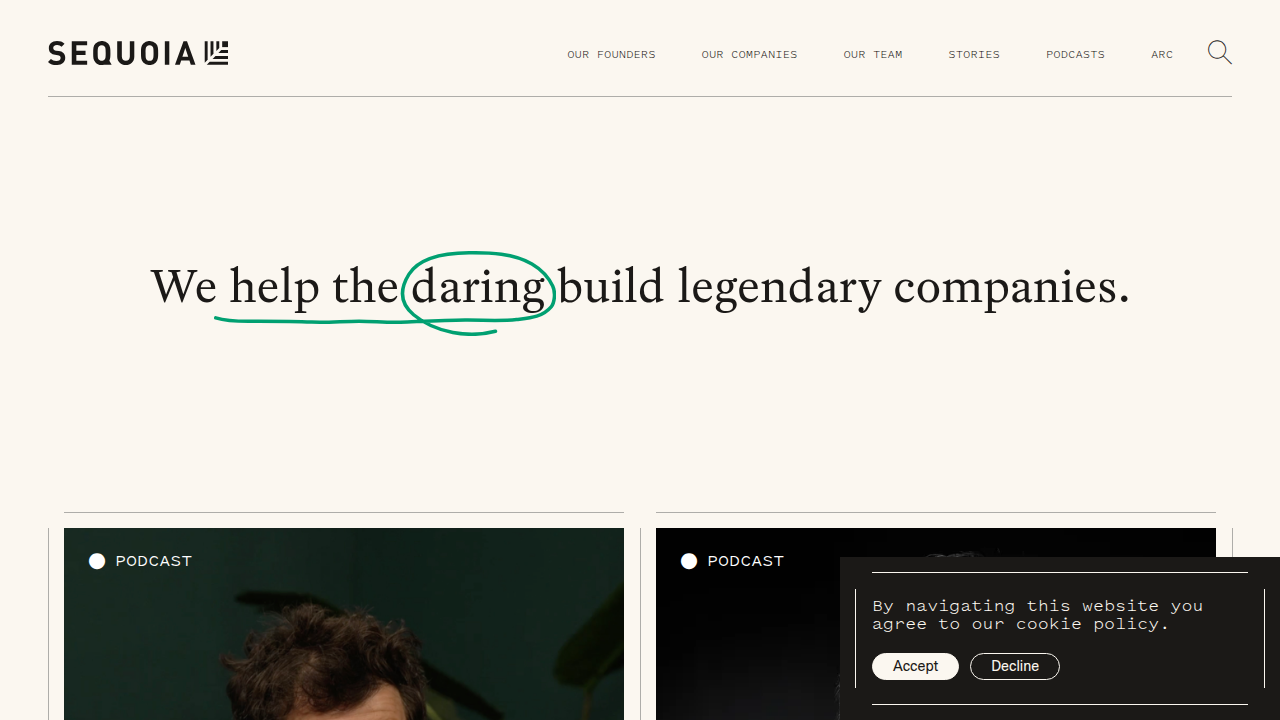 Explore Sequoia Capital's official website to learn about their investment philosophy and portfolio companies in AI.