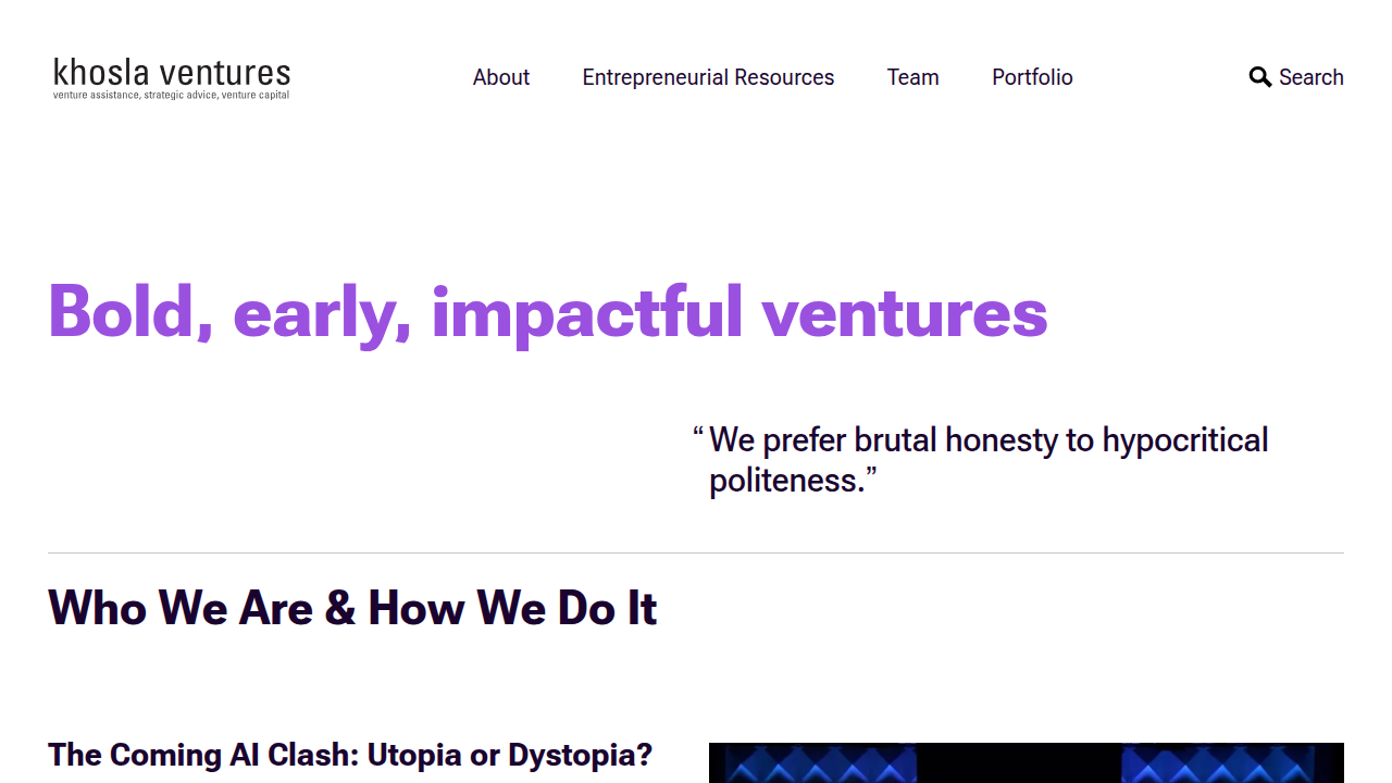 Discover Khosla Ventures' bold investment thesis and their focus on frontier technologies like generative AI and robotics.