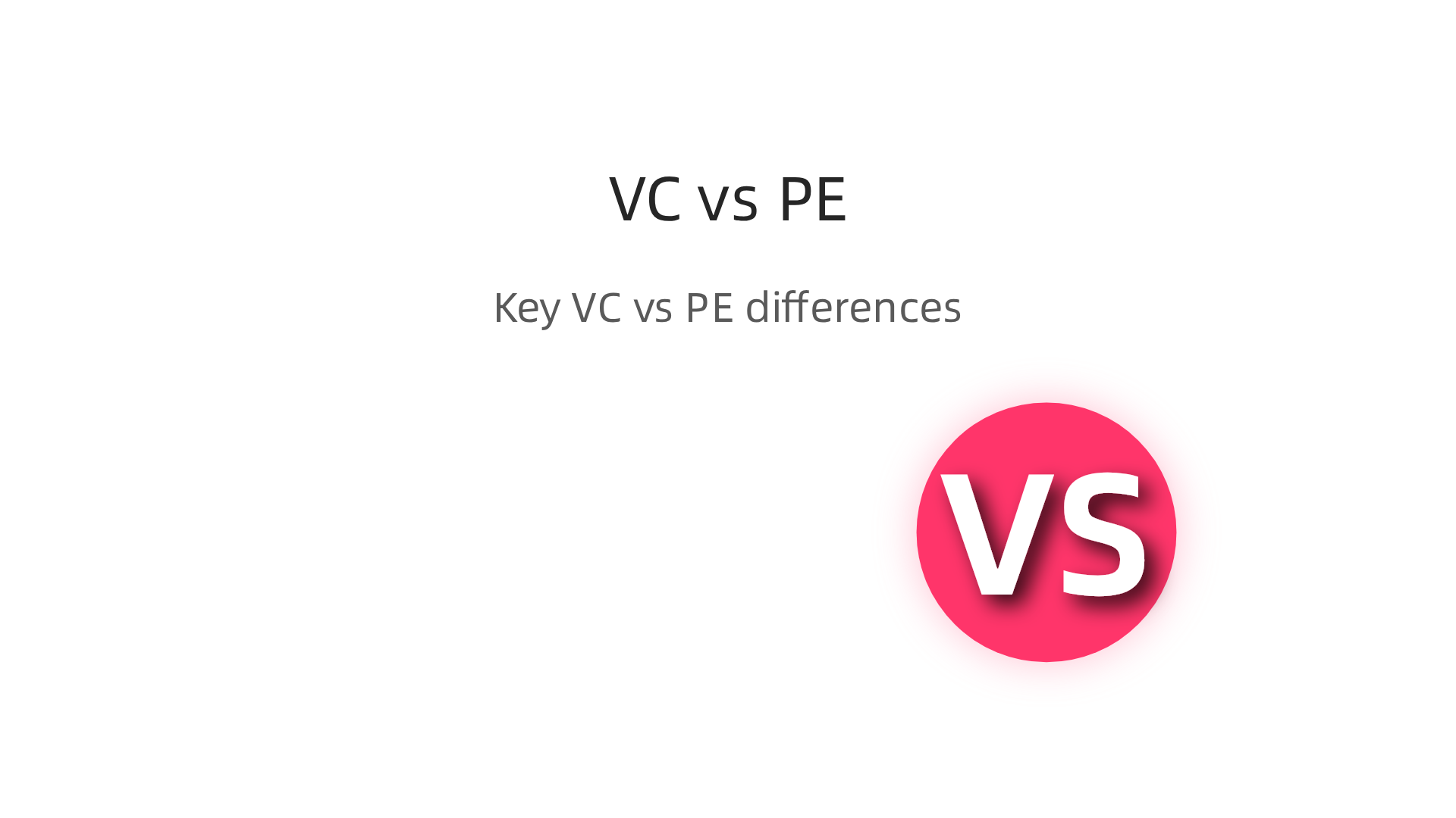 An infographic illustrating the core distinctions between Venture Capital and Private Equity firms.