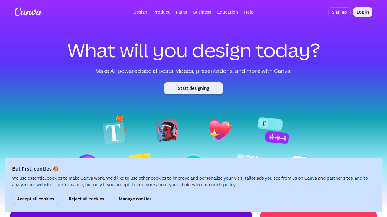 A look at Canva's user-friendly interface showcasing its AI-powered design and image generation features.