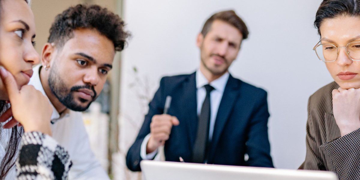 A business professional actively brainstorming ideas and problem-solving in a dynamic environment.
