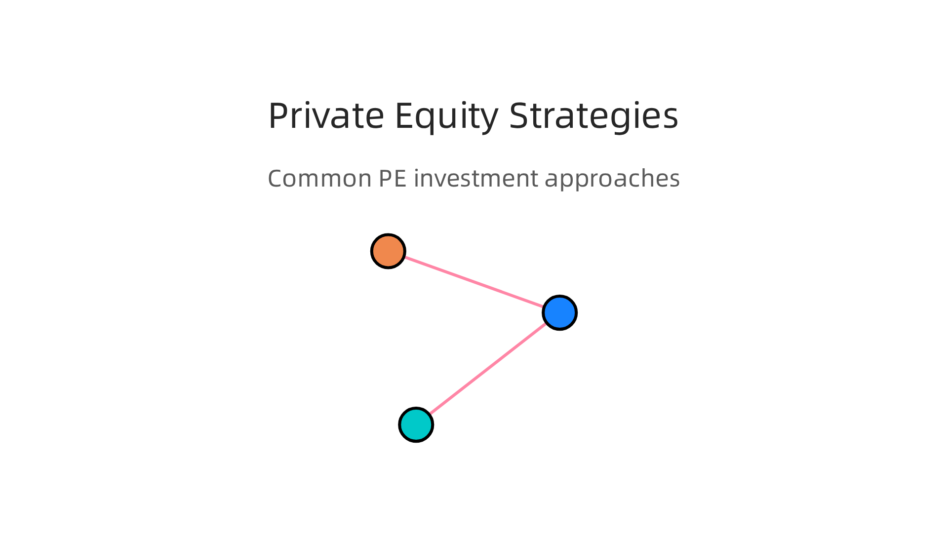 An infographic outlining the distinct investment strategies employed by private equity firms.